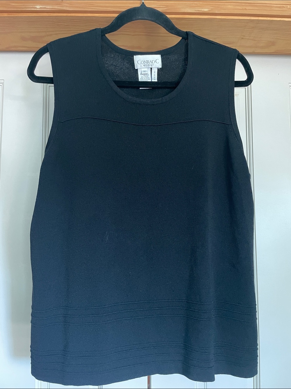 ConradC Black Sleeveless Knit Tank Top Size 1X